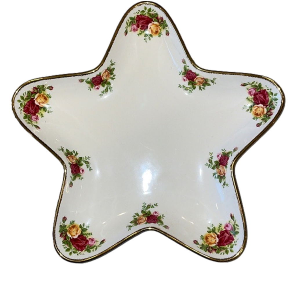 Royal Albert Old Country Roses Serving Tray Star Shaped Server 13” X 11”